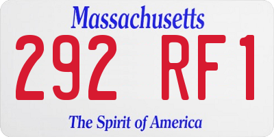 MA license plate 292RF1