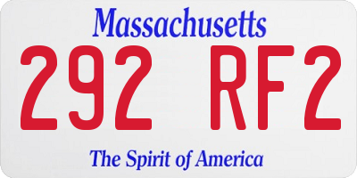 MA license plate 292RF2