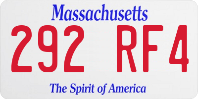 MA license plate 292RF4