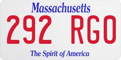MA license plate 292RG0