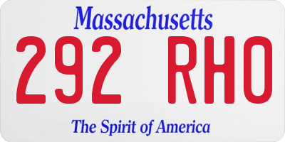 MA license plate 292RH0
