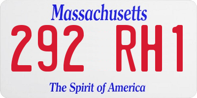 MA license plate 292RH1