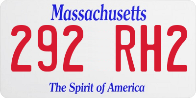 MA license plate 292RH2