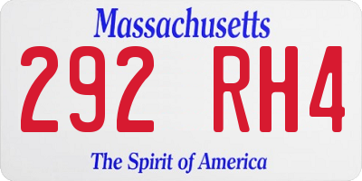 MA license plate 292RH4