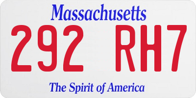 MA license plate 292RH7