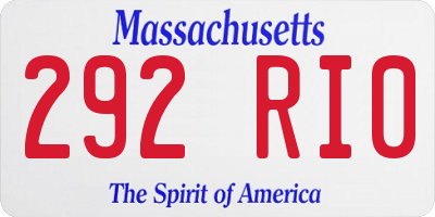 MA license plate 292RI0