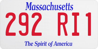 MA license plate 292RI1