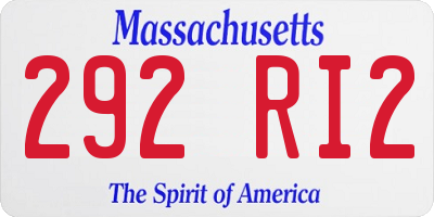 MA license plate 292RI2