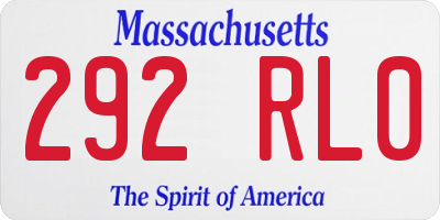 MA license plate 292RL0