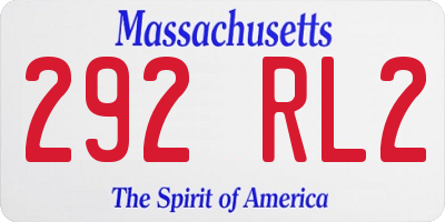 MA license plate 292RL2