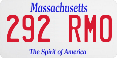 MA license plate 292RM0