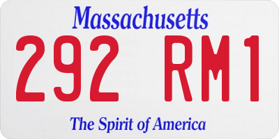 MA license plate 292RM1