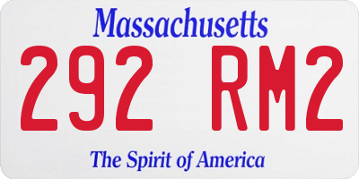 MA license plate 292RM2