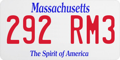 MA license plate 292RM3