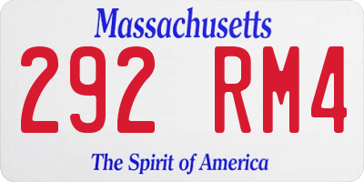 MA license plate 292RM4