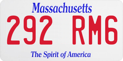 MA license plate 292RM6