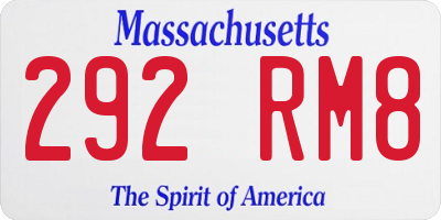 MA license plate 292RM8