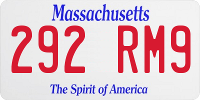 MA license plate 292RM9