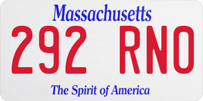 MA license plate 292RN0
