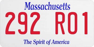 MA license plate 292RO1