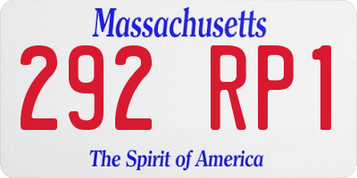 MA license plate 292RP1