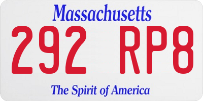 MA license plate 292RP8