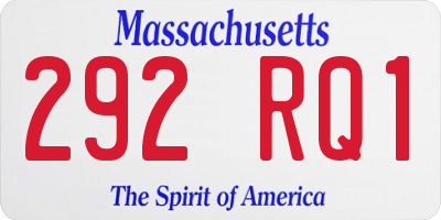 MA license plate 292RQ1
