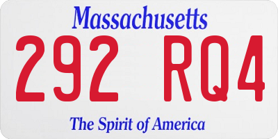 MA license plate 292RQ4