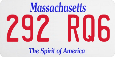 MA license plate 292RQ6