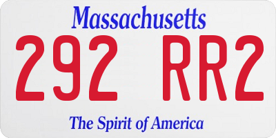 MA license plate 292RR2