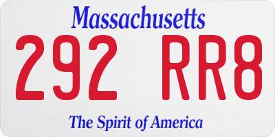 MA license plate 292RR8