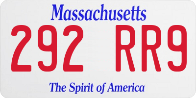 MA license plate 292RR9