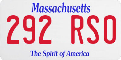 MA license plate 292RS0