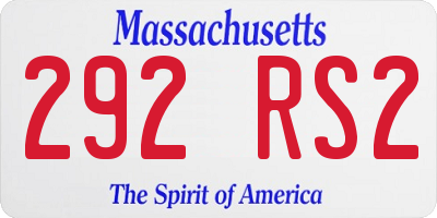 MA license plate 292RS2