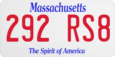 MA license plate 292RS8