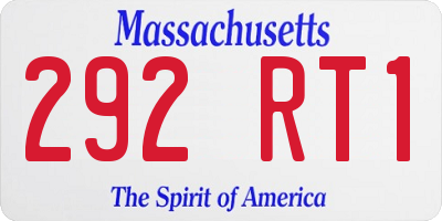 MA license plate 292RT1