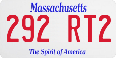 MA license plate 292RT2