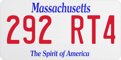 MA license plate 292RT4