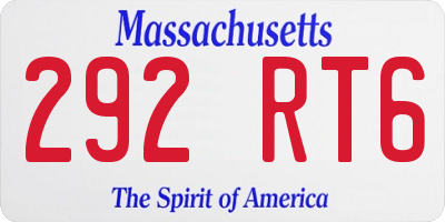 MA license plate 292RT6