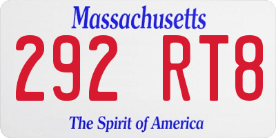 MA license plate 292RT8