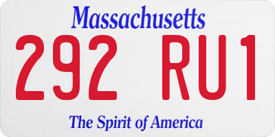 MA license plate 292RU1