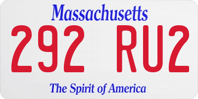 MA license plate 292RU2