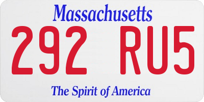 MA license plate 292RU5