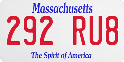 MA license plate 292RU8