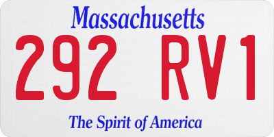 MA license plate 292RV1