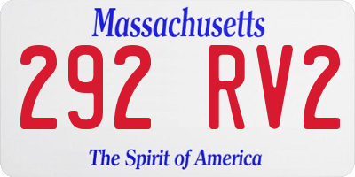 MA license plate 292RV2