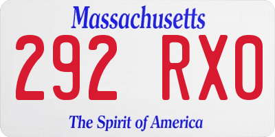MA license plate 292RX0