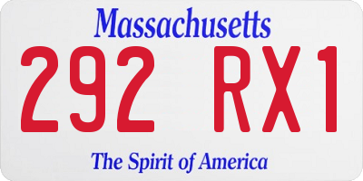 MA license plate 292RX1