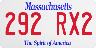 MA license plate 292RX2