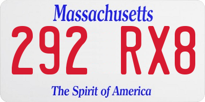 MA license plate 292RX8